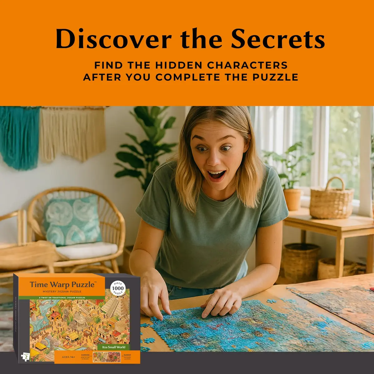da Vinci's Room Time Warp Puzzle - Itza Small World 1000 Piece | Sunrise to Sunset Hidden Scene for Adults - view 4