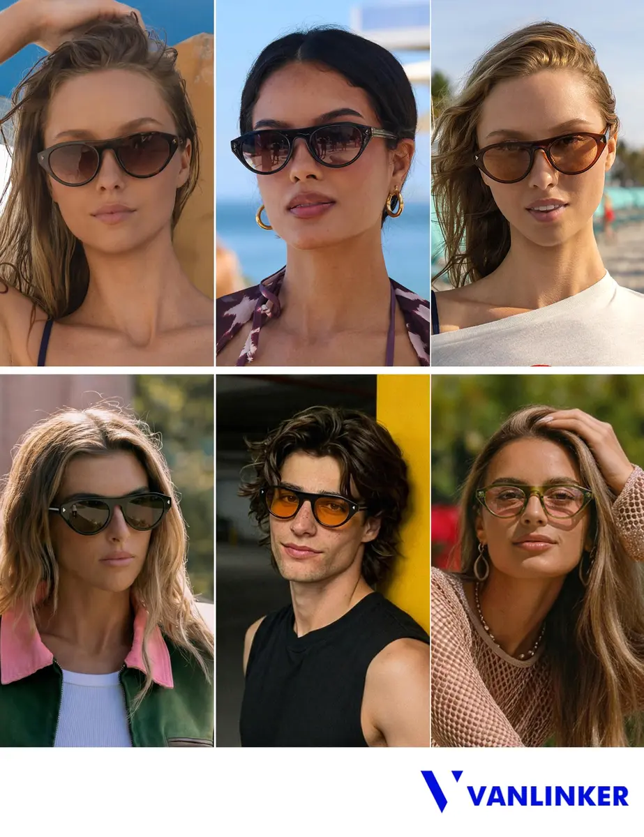 VANLINKER Retro Small Oval Cateye Sunglasses for Women Men VL9915 | UV400 Protection, Unisex Style - view 3