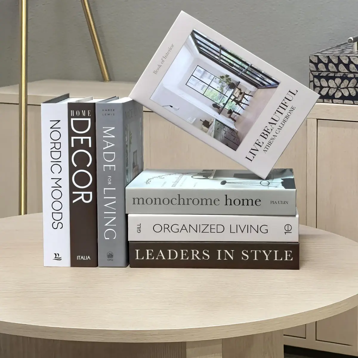 Gocelufe Decorative Books for Home Decor - 7 Pcs Fake Books for Decoration, Faux Stack for Bookshelf, Coffee Table, Designer Decor Set - view 5
