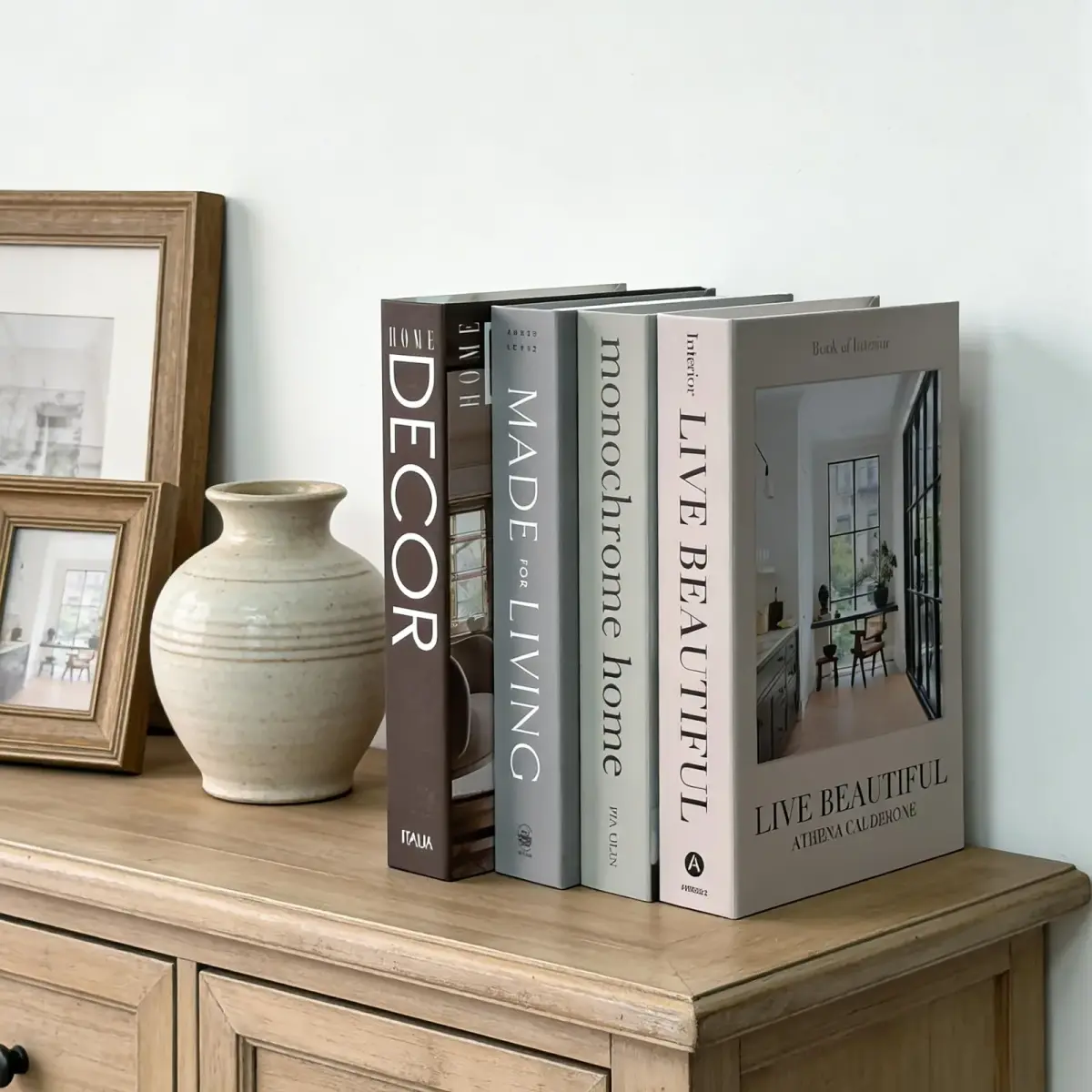 Gocelufe Decorative Books for Home Decor - 7 Pcs Fake Books for Decoration, Faux Stack for Bookshelf, Coffee Table, Designer Decor Set - view 6