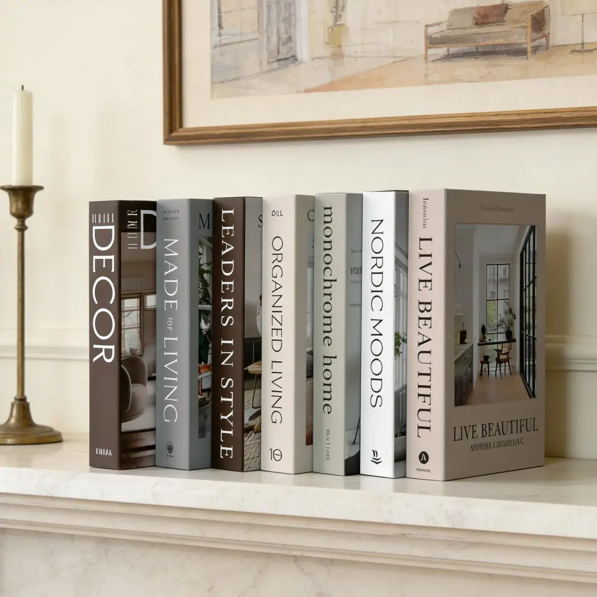 Gocelufe Decorative Books for Home Decor - 7 Pcs Fake Books for Decoration, Faux Stack for Bookshelf, Coffee Table, Designer Decor Set - view 7