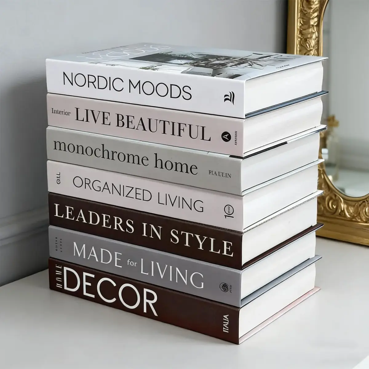 Gocelufe Decorative Books for Home Decor - 7 Pcs Fake Books for Decoration, Faux Stack for Bookshelf, Coffee Table, Designer Decor Set - view 8