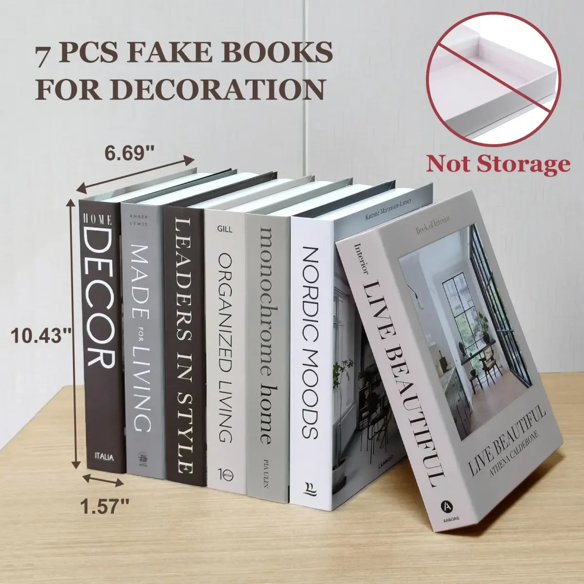 Gocelufe Decorative Books for Home Decor - 7 Pcs Fake Books for Decoration, Faux Stack for Bookshelf, Coffee Table, Designer Decor Set - view 2