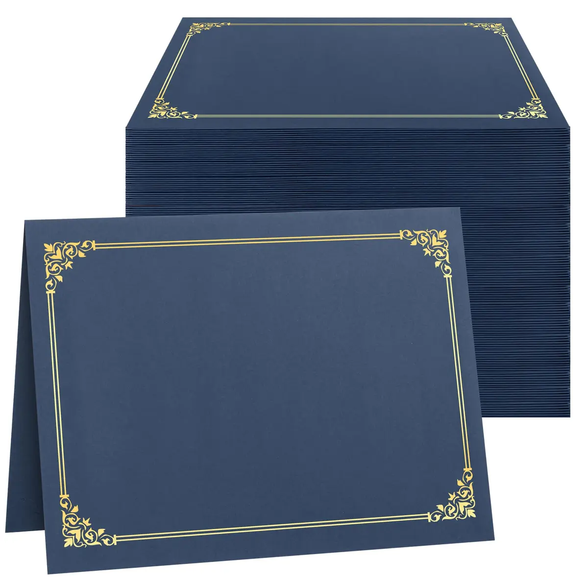 SUNEE Certificate Holders Navy Blue 150 Packs | Letter Size 8.5x11 Certificates Protection - main product image