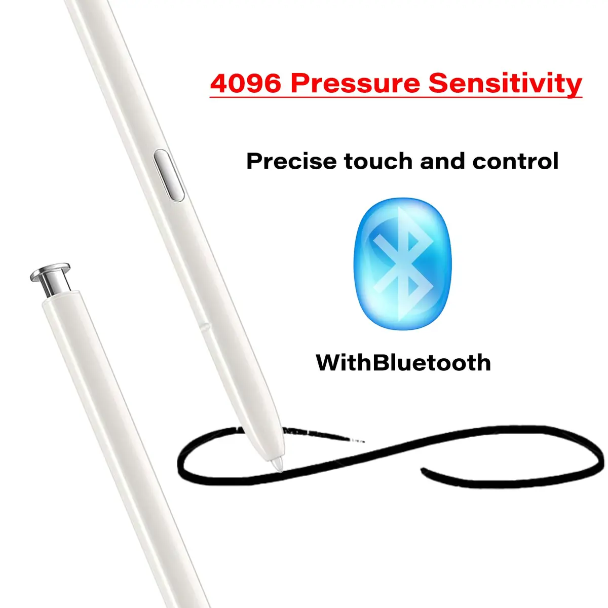 LiXiongBao White S Pen Replacement for Samsung Galaxy Note 10/10+ Stylus with Bluetooth, 4096 Pressure Sensitivity - view 3