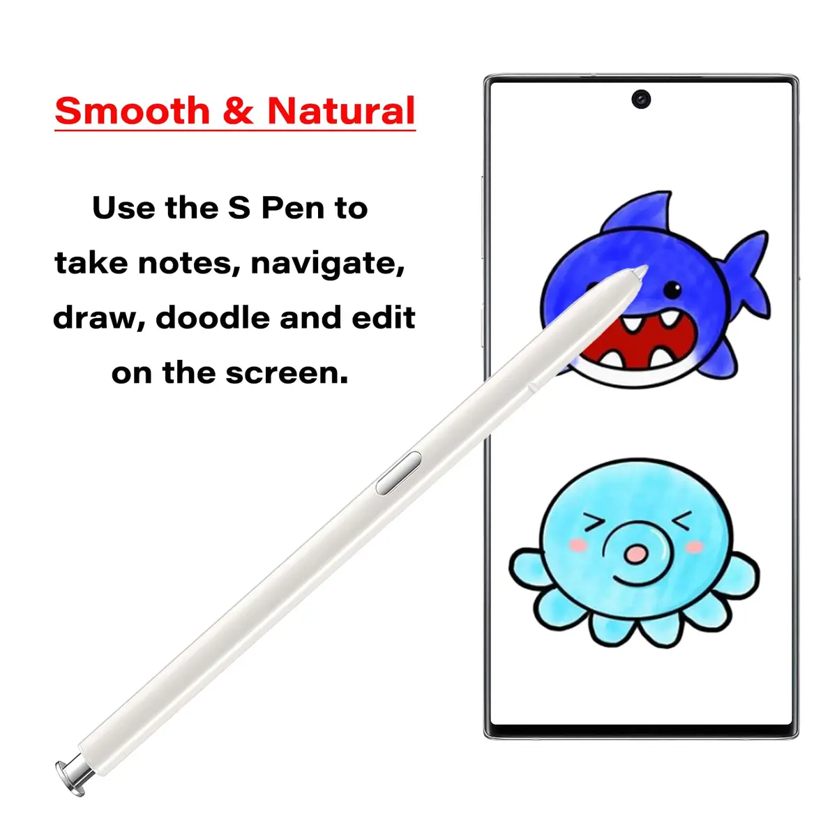 LiXiongBao White S Pen Replacement for Samsung Galaxy Note 10/10+ Stylus with Bluetooth, 4096 Pressure Sensitivity - view 4