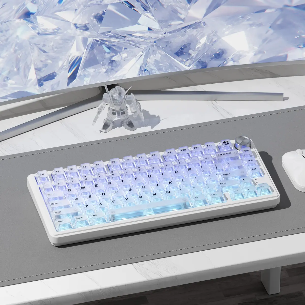 HITIME XVX White Clear Keycaps 119 Keys | Hybrid Transparent Design, Cherry Profile, PC Material, RGB Compatibility - view 5