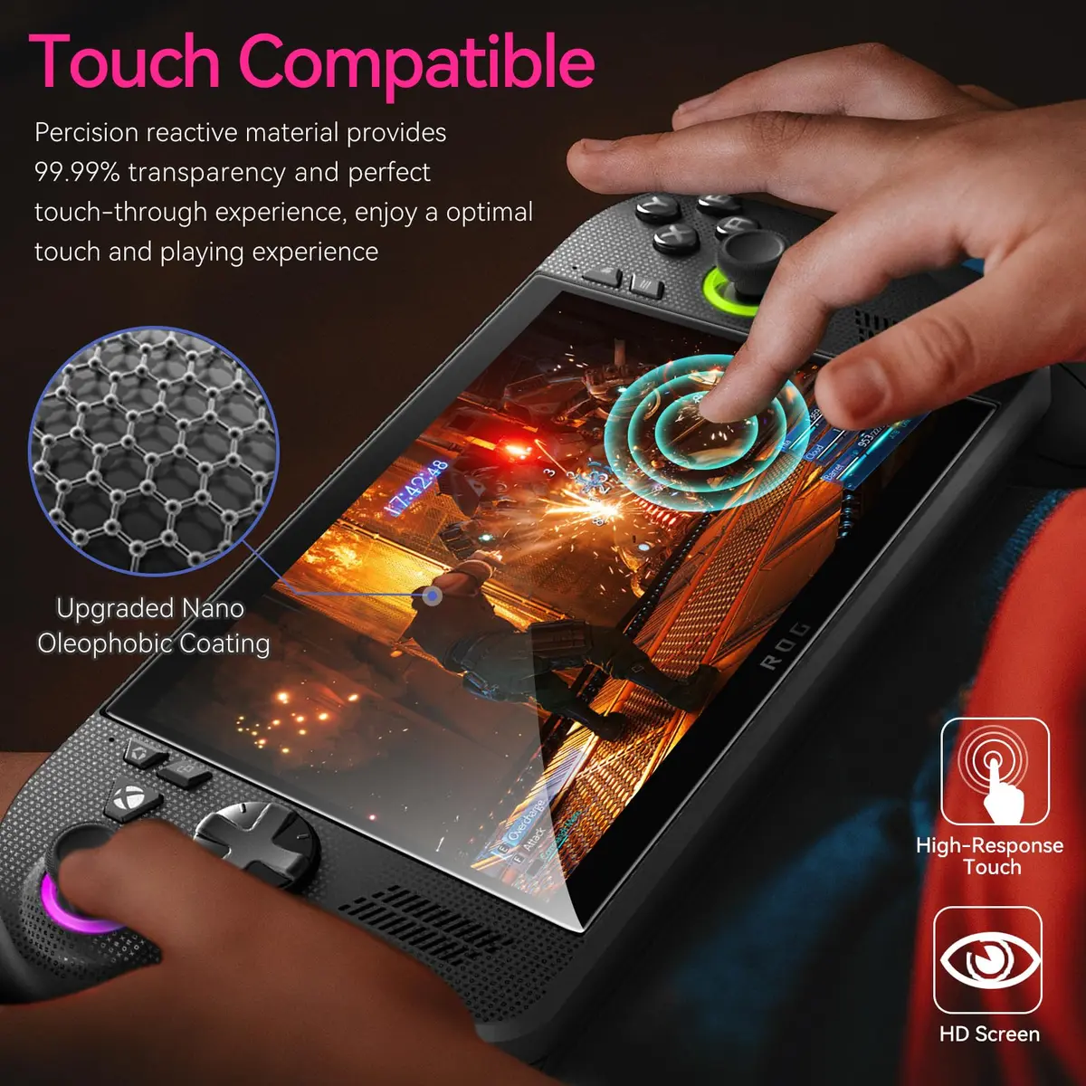 ivoler HD Clear Screen Protector for ASUS ROG Xbox Ally & Ally X 7.0'' | Tempered Glass Full Coverage, Anti-Scratch, Ultra HD - view 6