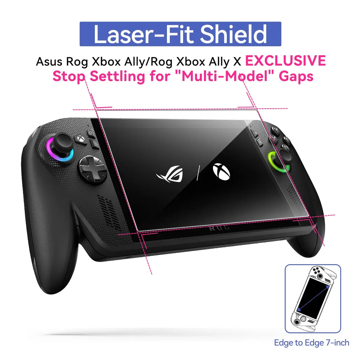 ivoler HD Clear Screen Protector for ASUS ROG Xbox Ally & Ally X 7.0'' | Tempered Glass Full Coverage, Anti-Scratch, Ultra HD - view 2