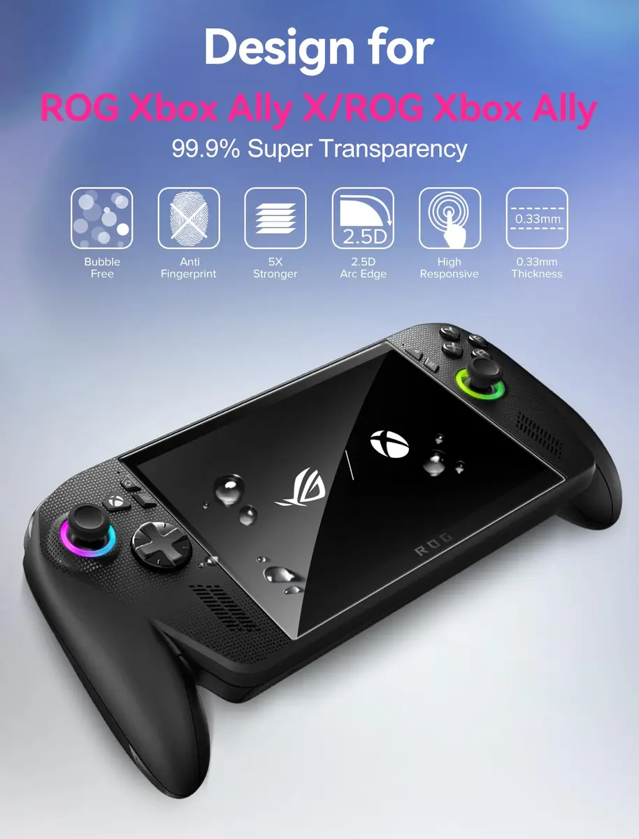 ivoler HD Clear Screen Protector for ASUS ROG Xbox Ally & Ally X 7.0'' | Tempered Glass Full Coverage, Anti-Scratch, Ultra HD - view 3