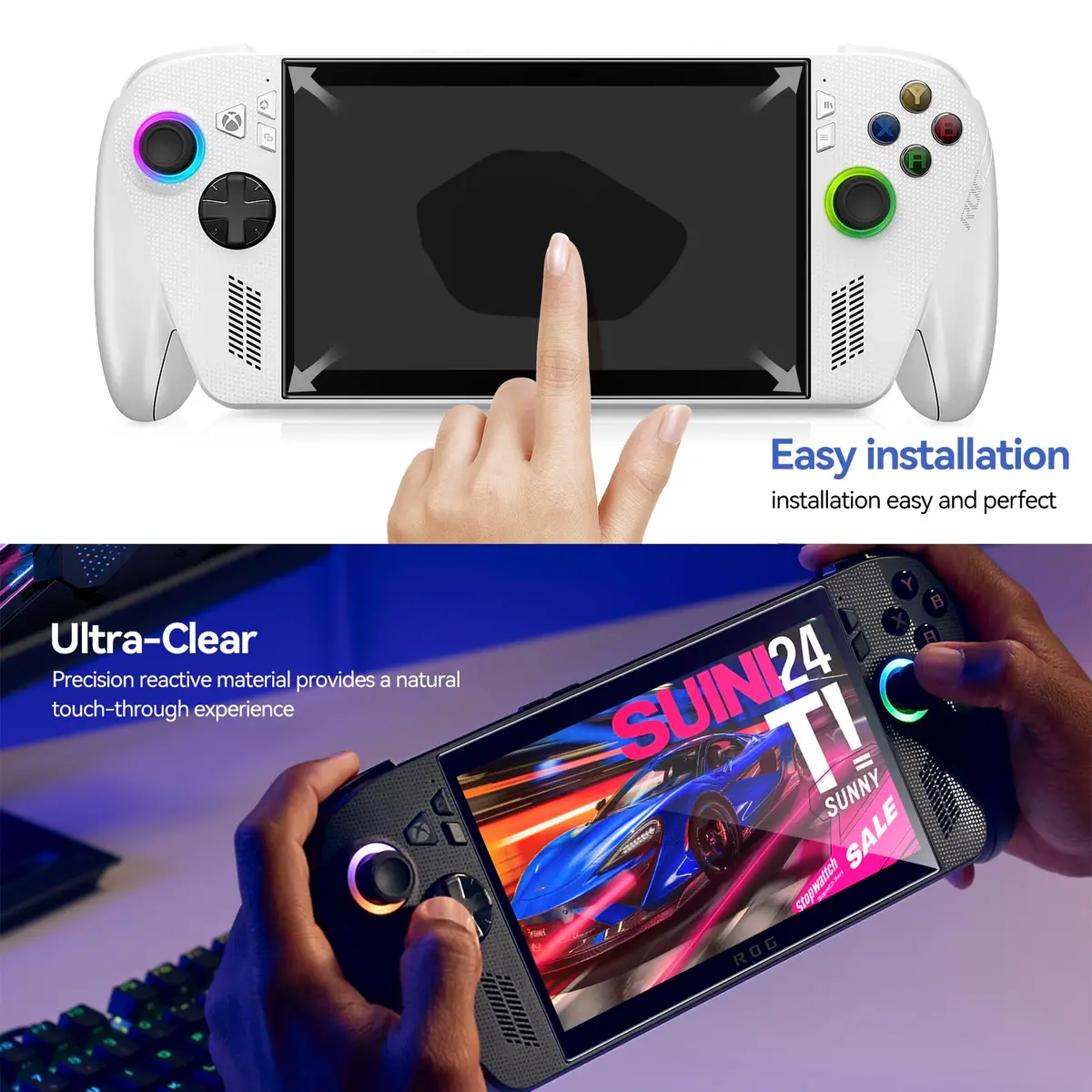 ivoler HD Clear Screen Protector for ASUS ROG Xbox Ally & Ally X 7.0'' | Tempered Glass Full Coverage, Anti-Scratch, Ultra HD - view 4