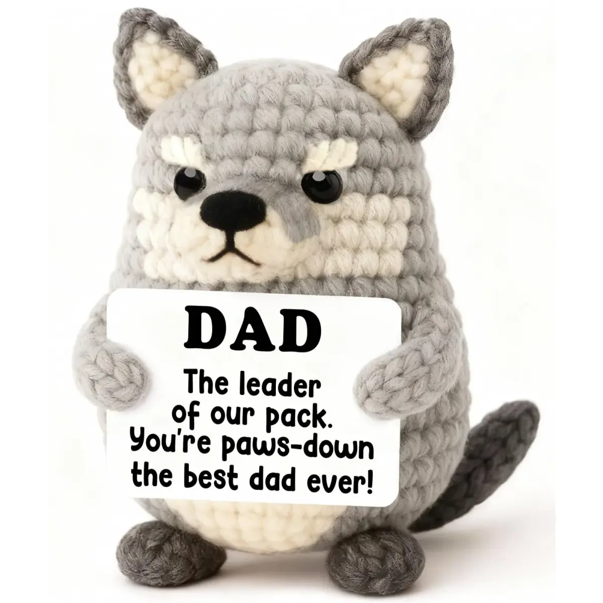 WEYON Handmade Crochet Wolf Plush Gift for Dad | 2-3 inches (5-7.6 cm) - main product image