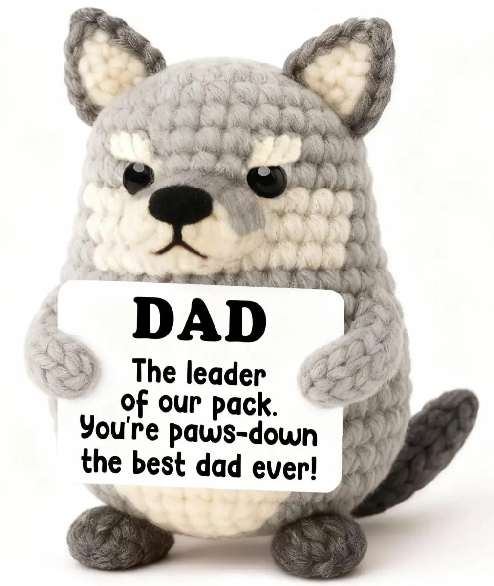 WEYON Handmade Crochet Wolf Plush Gift for Dad | 2-3 inches (5-7.6 cm) - main product image