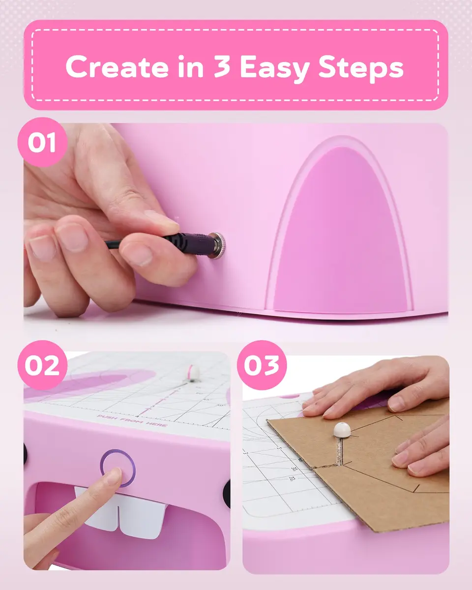 BEAVERBOT C2 Upgraded Cardboard Cutter for Kids, Pink | Dual Speed Rabbit Craft Tool for Ages 5+ - view 6