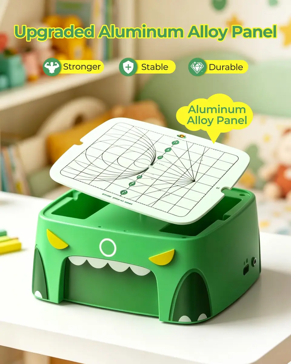 BEAVERBOT C2 Upgraded Cardboard Cutter for Kids, Dual Speed Dinosaur, Green | Safe bladeless design for precise craft cuts - view 7