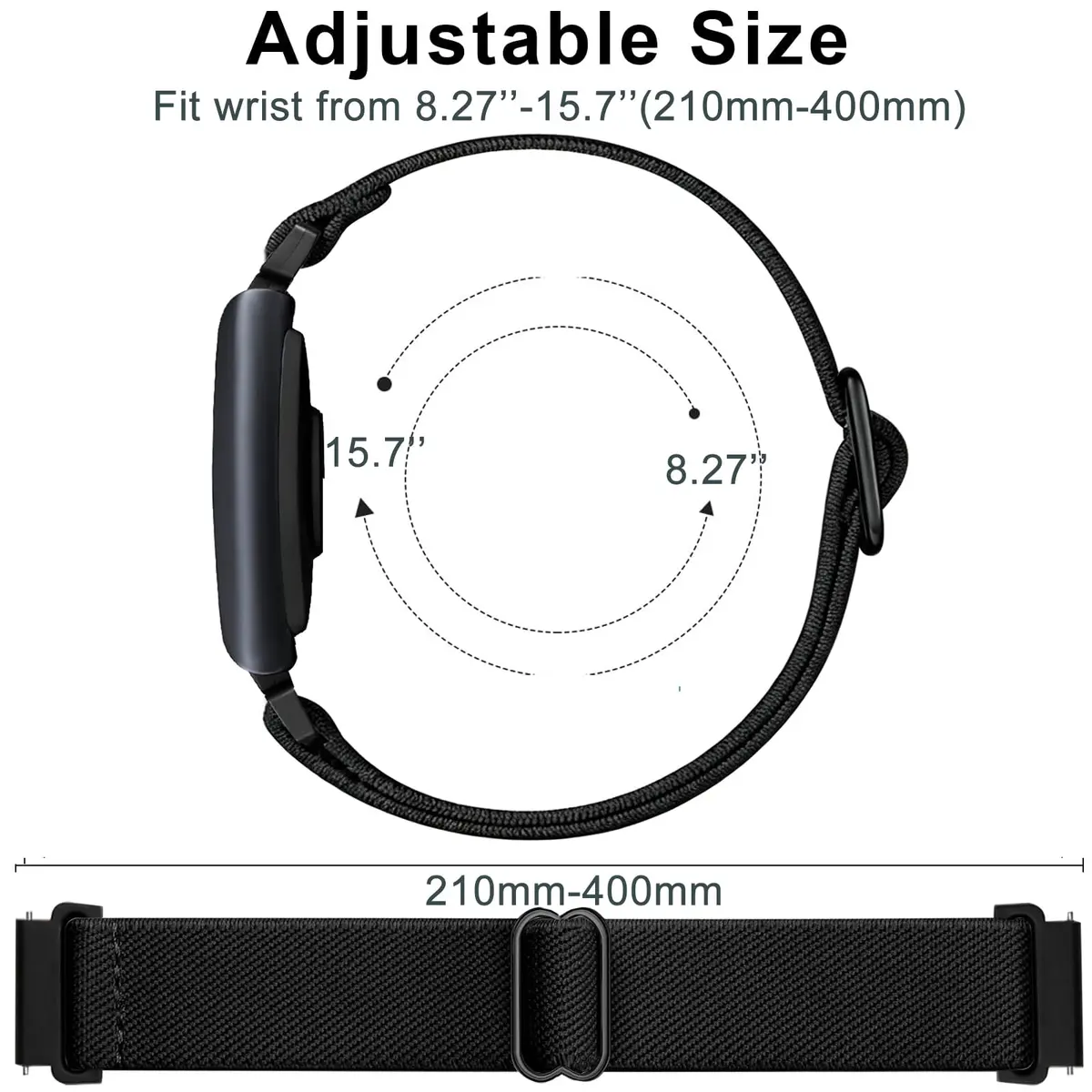 CUNUJIX 4 Pack Stretchy Watch Bands for Amazfit Helio Strap 22mm | Nylon Elastic Sport Bands - view 2