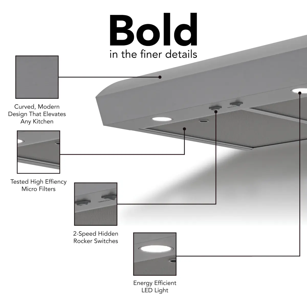 Broan-NuTone 30-Inch Stainless Steel Under Cabinet Range Hood | Quiet 350 CFM 1.5 Sones Ventilation - view 2