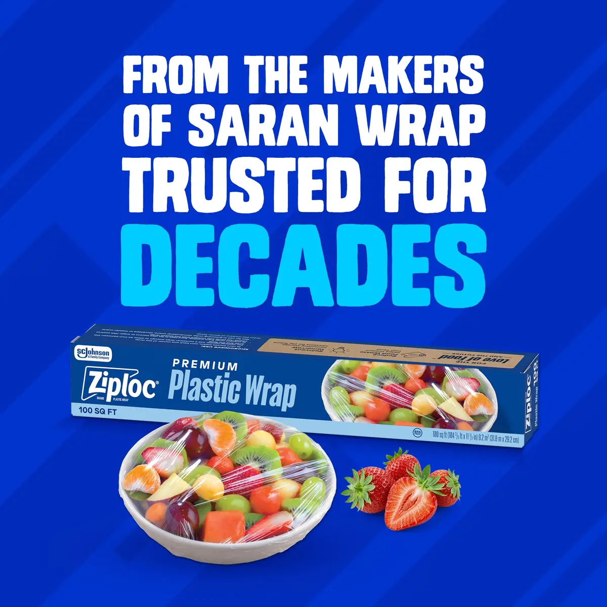Ziploc Wrap Food Storage 100 Sq Ft Roll | Protects Food on Glass, Plastic, Metal Surfaces - view 3