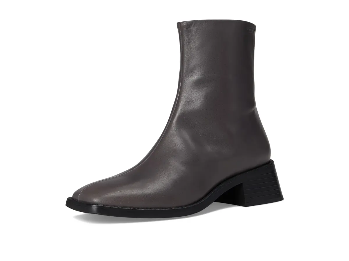 Vagabond Shoes Blanca Boot in Dark Grey | Leather Ankle Boot with Square Toe & Zipper - view 7
