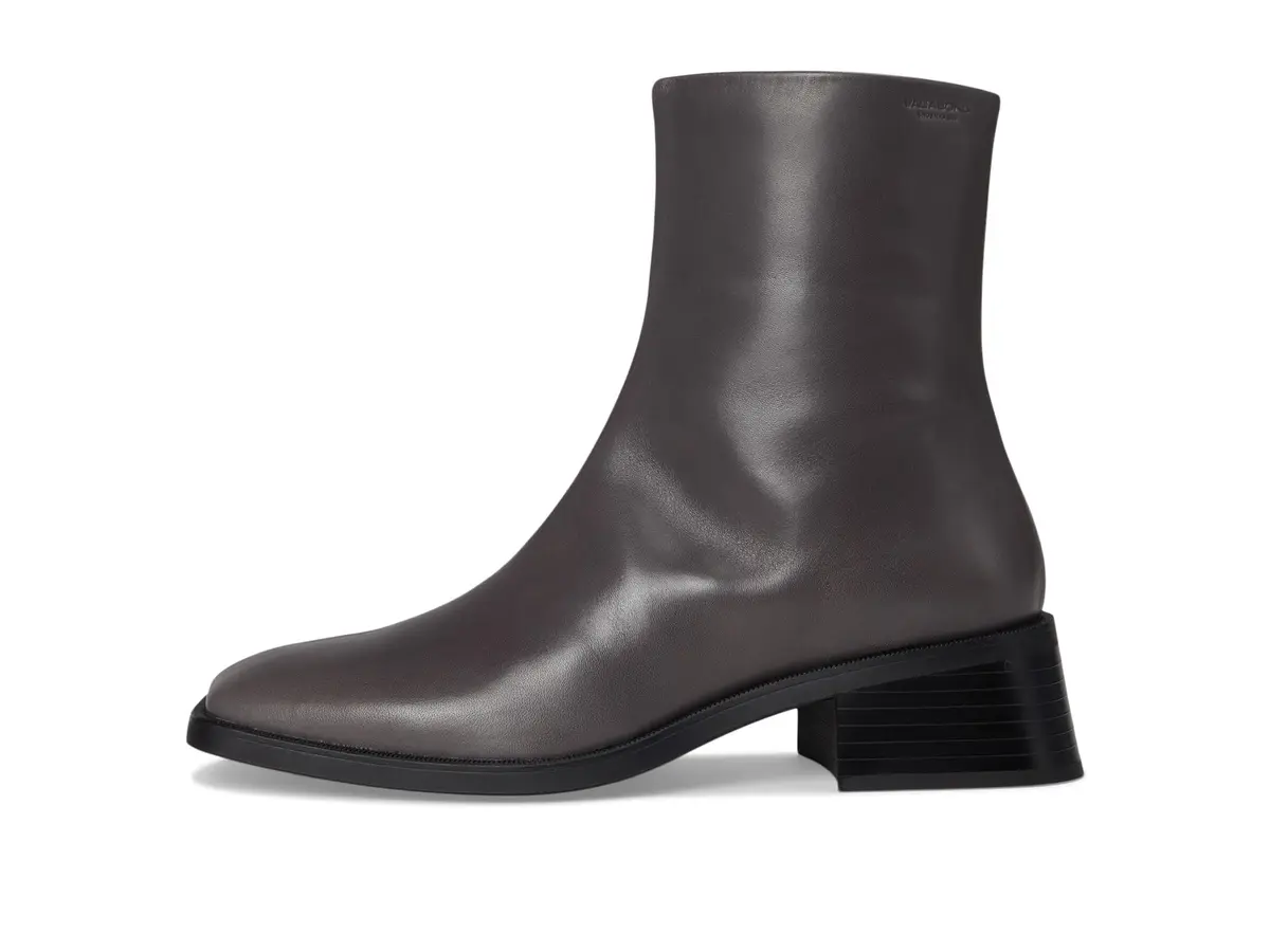 Vagabond Shoes Blanca Boot in Dark Grey | Leather Ankle Boot with Square Toe & Zipper - view 4