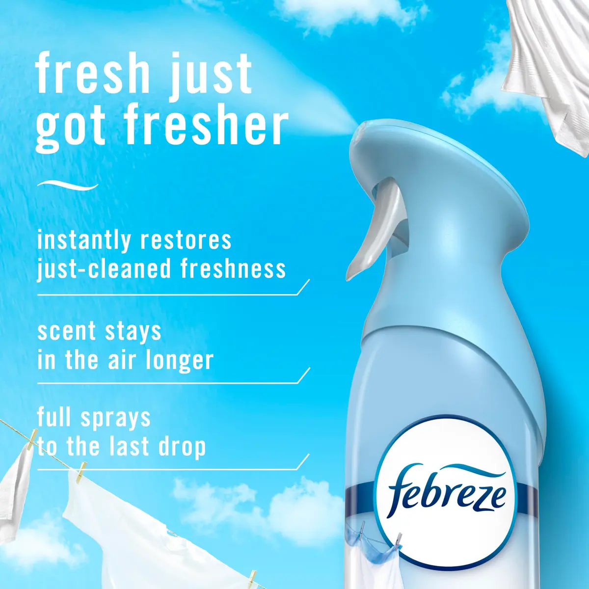 Febreze Air Mist Air Freshener Spray Linen & Sky Scent 473ml (16.2oz) Pack of 2 | Fights Odors for 6 Hours - view 3