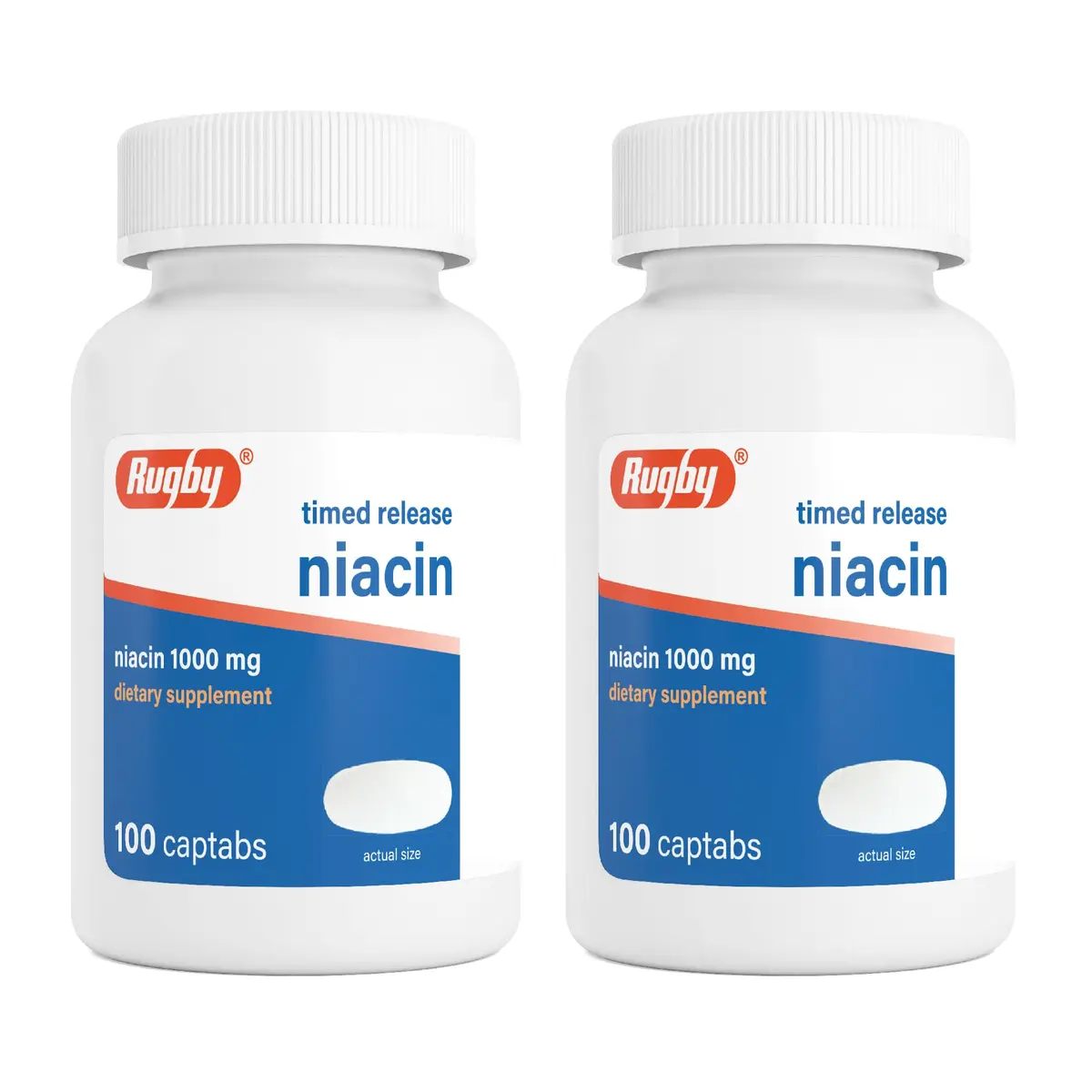 RUGBY LABORATORIES Timed-Release Niacin 1000mg | Supports Metabolism & Circulation - main product image