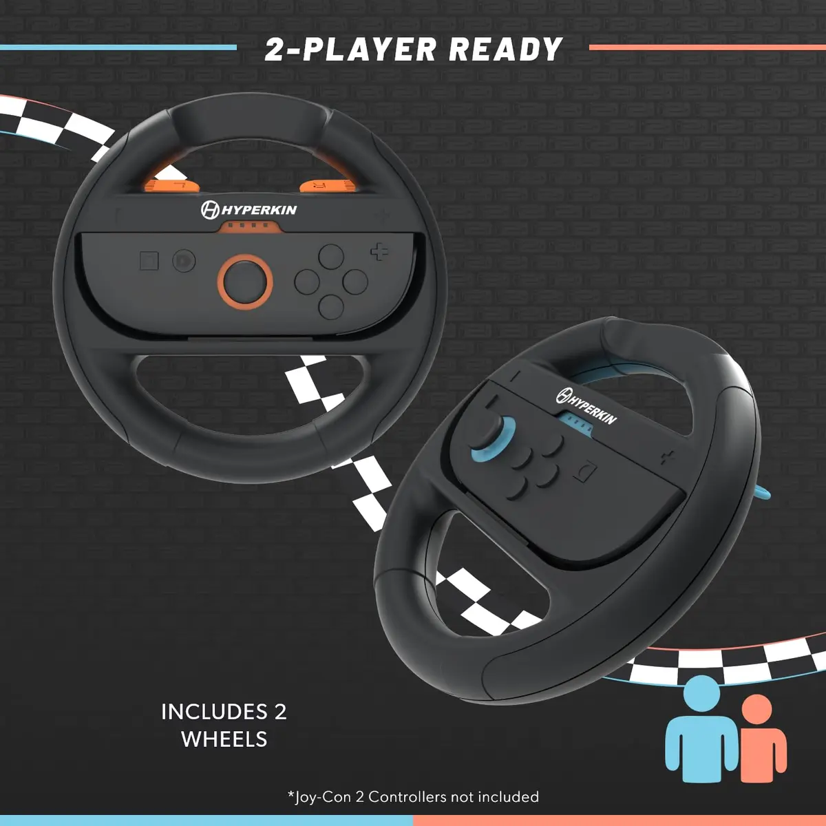 Hyperkin Joy-Ride Racing Wheel (2 Pack) for Nintendo Switch | Orange & Blue Wheels, Ergonomic Grip, Compatible with Joy-Con & Switch 2 - view 2