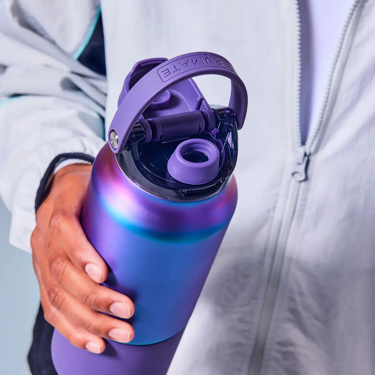 BrüMate Rise 25oz Water Bottle | Leakproof Silicone Straw | Insulated Stainless Steel | Cup-Holder Friendly | BPA-Free (Nightfall Blue) - view 6