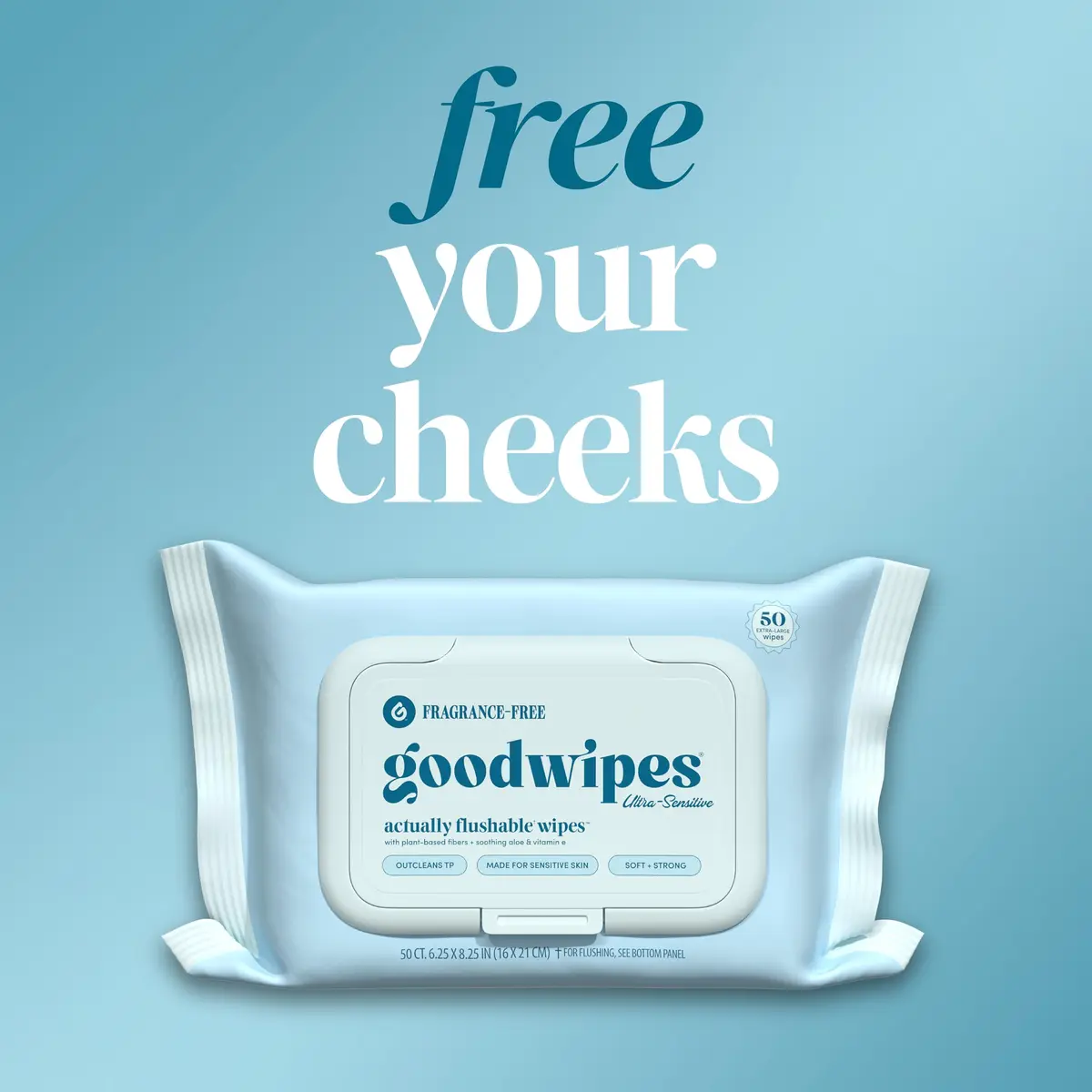 goodwipes Flushable Wipes 300 Count (Pack of 6) Fragrance-Free | Septic Safe, Extra Large, Adult Wet Wipes - view 6