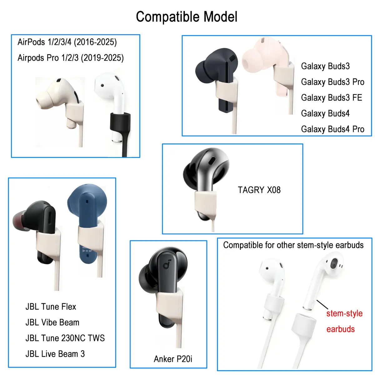 MULTAICH Magnetic Anti-Lost Straps for AirPods | Colorful Silicone Neck Rope, 2pcs, Unisex - view 3