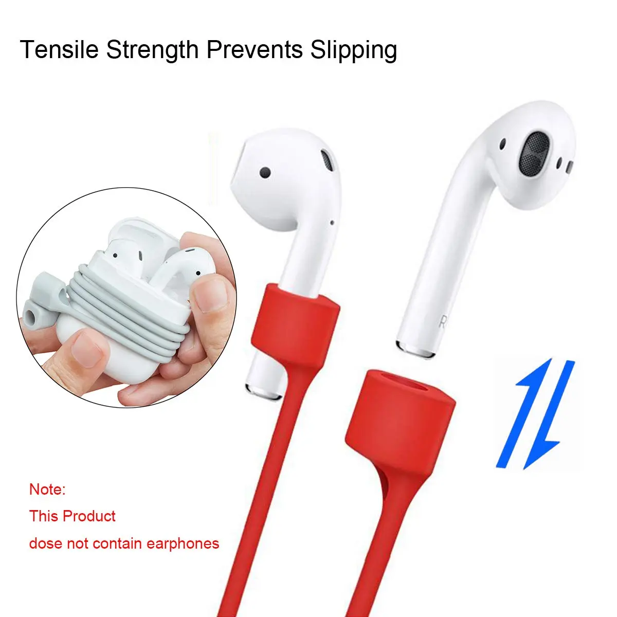MULTAICH Magnetic Anti-Lost Straps for AirPods Pro 2, White & Red 2-Pack | Secure Earbuds Around Neck - view 6