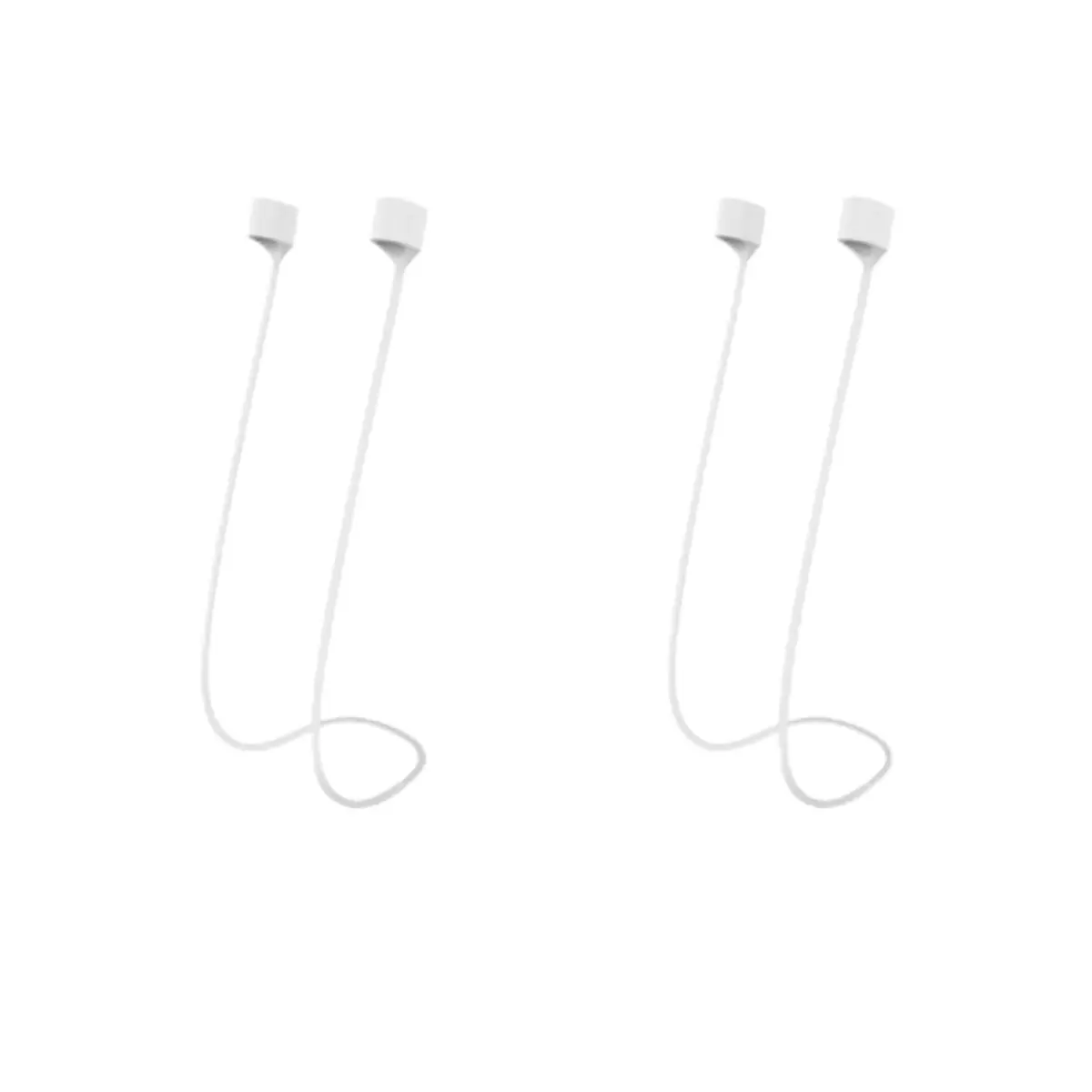 MULTAICH Magnetic Anti-Lost Straps for AirPods 1st/White/White | Silicone Neck Rope Cord, Unisex, 2pcs - main product image