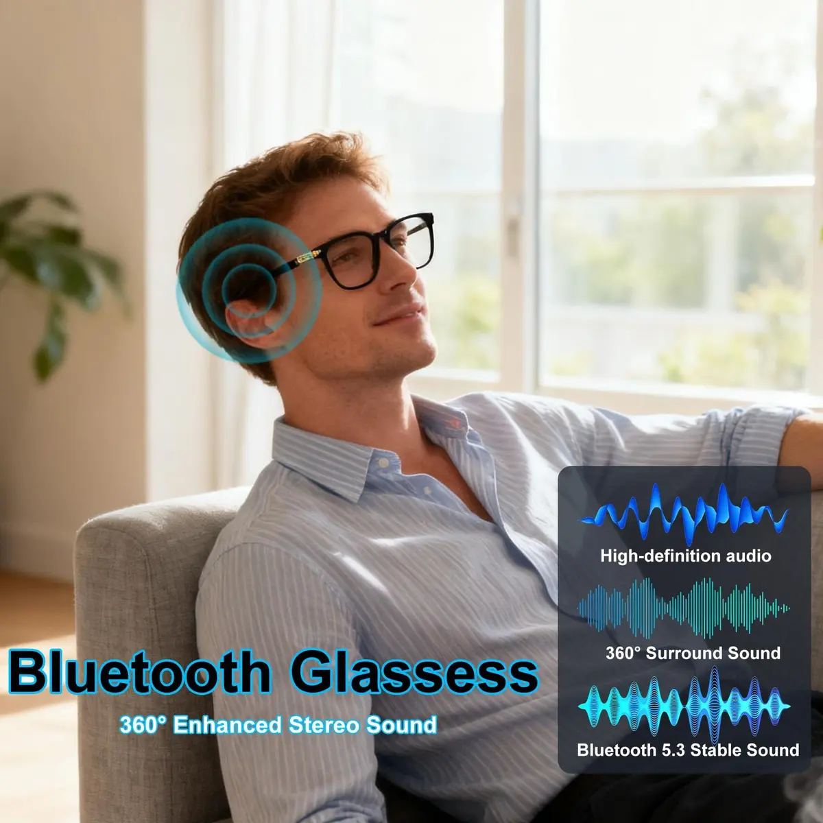 XOOMEER AI Smart Glasses with Translation & Photochromic Lenses | Bluetooth Audio, Waterproof - view 7