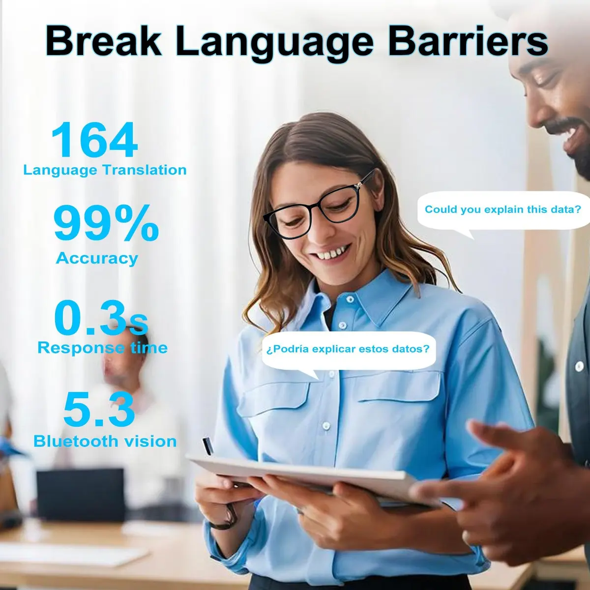 XOOMEER AI Smart Glasses with Translation & Photochromic Lenses | Bluetooth Audio, Waterproof - view 2
