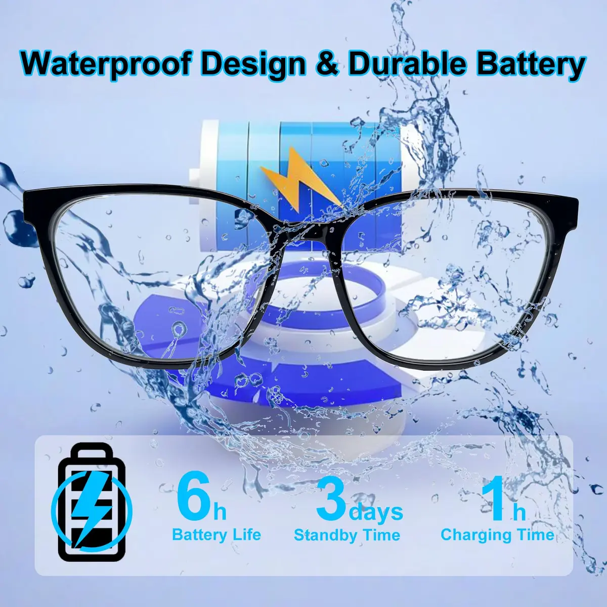 XOOMEER AI Smart Glasses with Translation & Photochromic Lenses | Bluetooth Audio, Waterproof - view 4