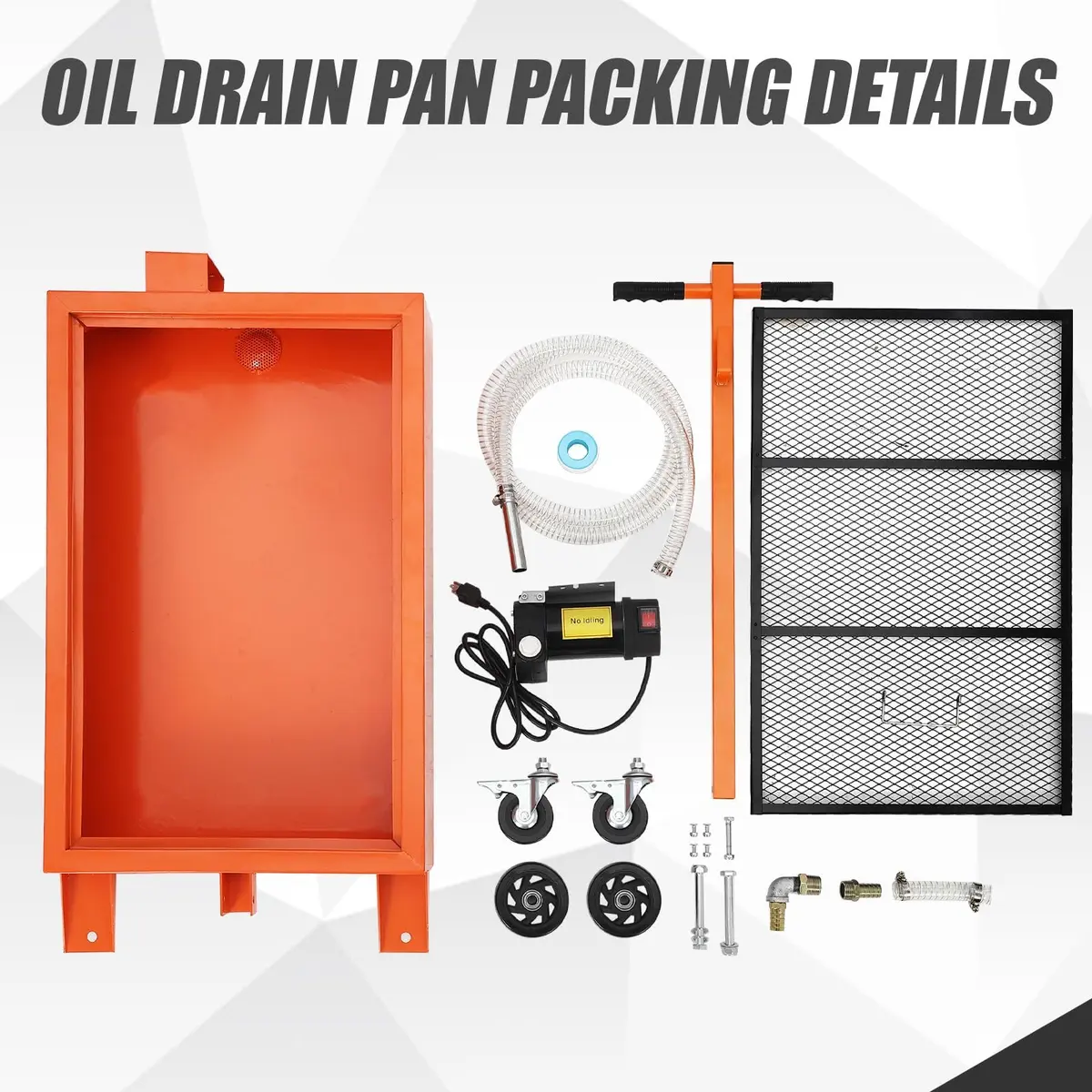 PhoenixCrest 15 Gallon Low Profile Oil Drain Pan with 12v 180w Electric Pump, 65l Heavy-Duty for Cars & Trucks | Fast Oil Change - view 6