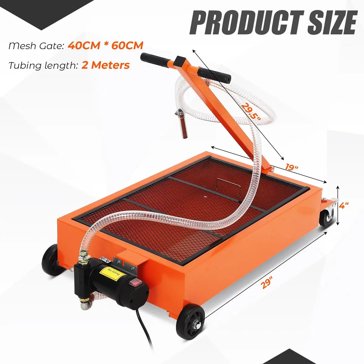 PhoenixCrest 15 Gallon Low Profile Oil Drain Pan with 12v 180w Electric Pump, 65l Heavy-Duty for Cars & Trucks | Fast Oil Change - view 3