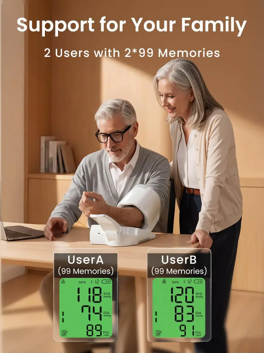 CAVN Automatic Blood Pressure Monitor with Barrel-Type Cuff & Type-C Rechargeable Battery | FDA-Cleared for Home Use - view 6