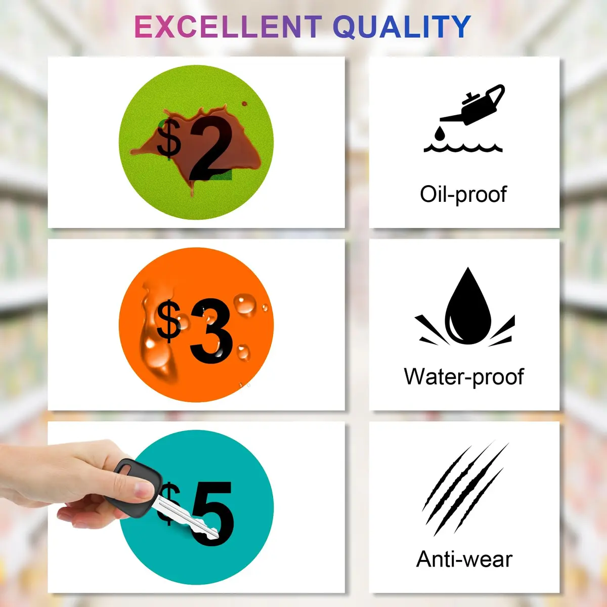 Darfukei Garage Sale Price Stickers 2100 PCS 3/4 Inch | Assorted Colors Round Price Tags - view 3