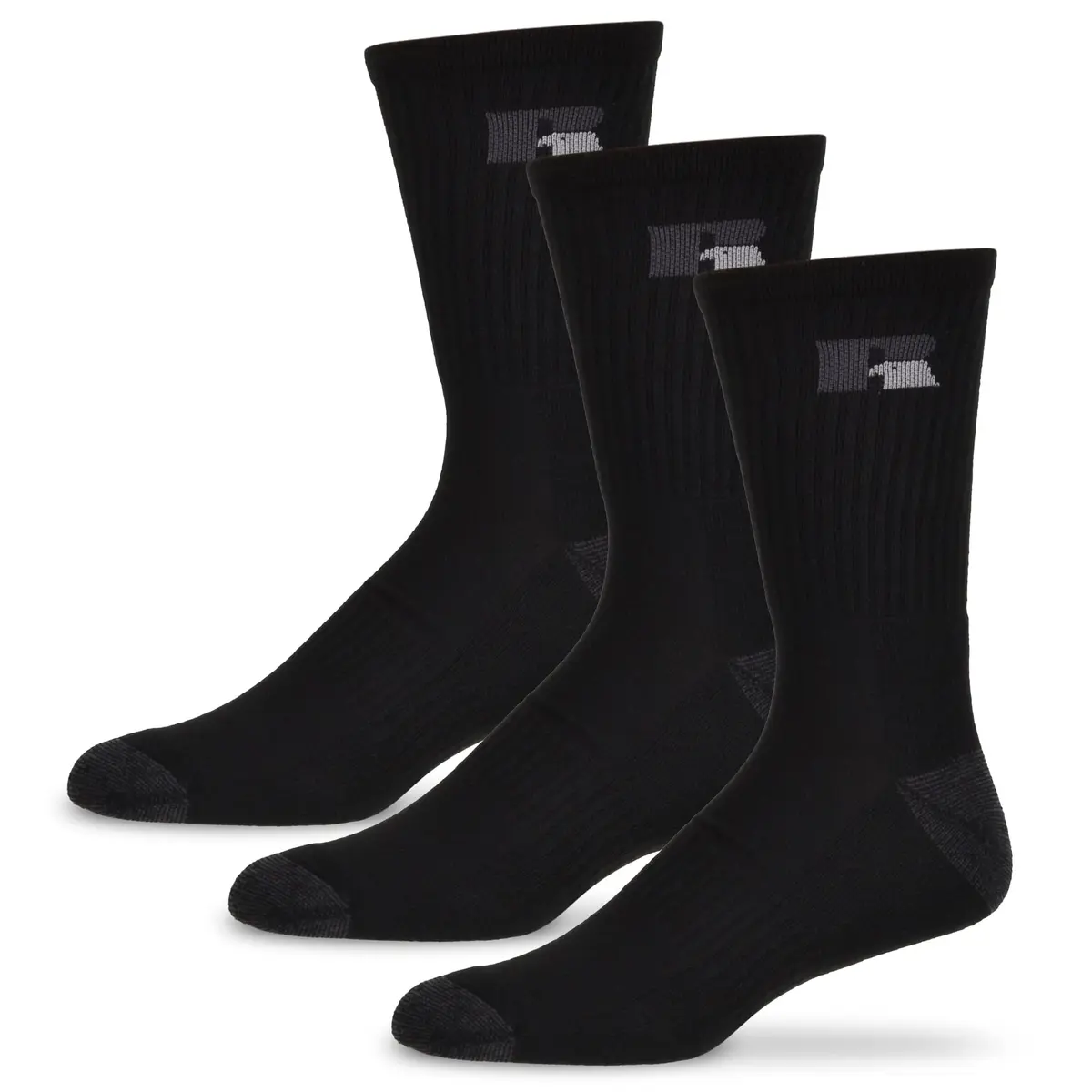 Russell Athletic Crew Socks 3-Pack | Moisture-Wicking Cushioned Athletic Socks for Men & Women - main product image