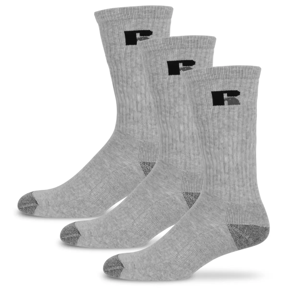 Russell Athletic Crew Socks 3-Pack | Moisture-Wicking Cushioned Athletic Socks for Men & Women - main product image