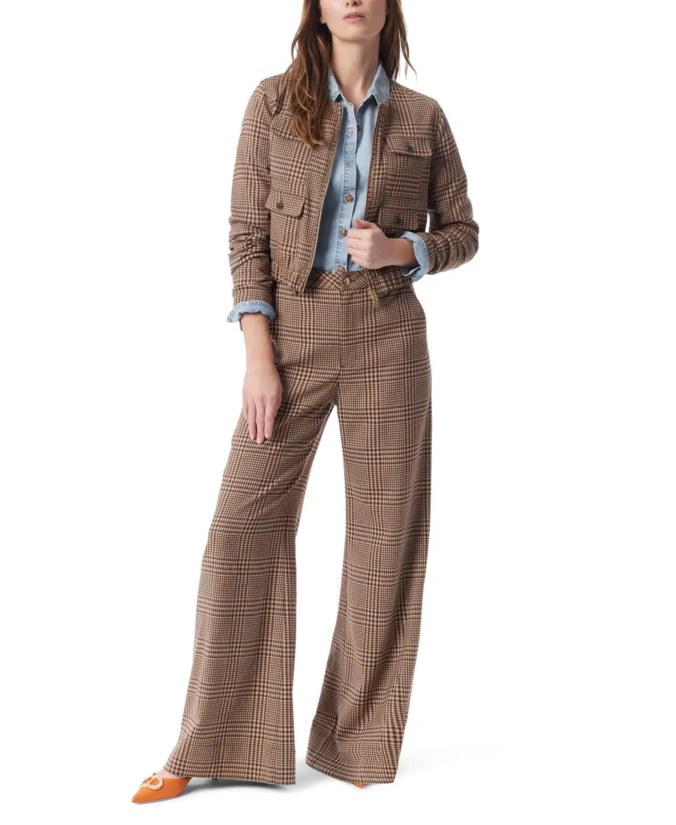 DEE OCLEPPO Womens Lena Collarless Zip Front Crop Jacket 65% Polyester, 33% Viscose, 2% Spandex | Chic, Versatile & Imported - view 2