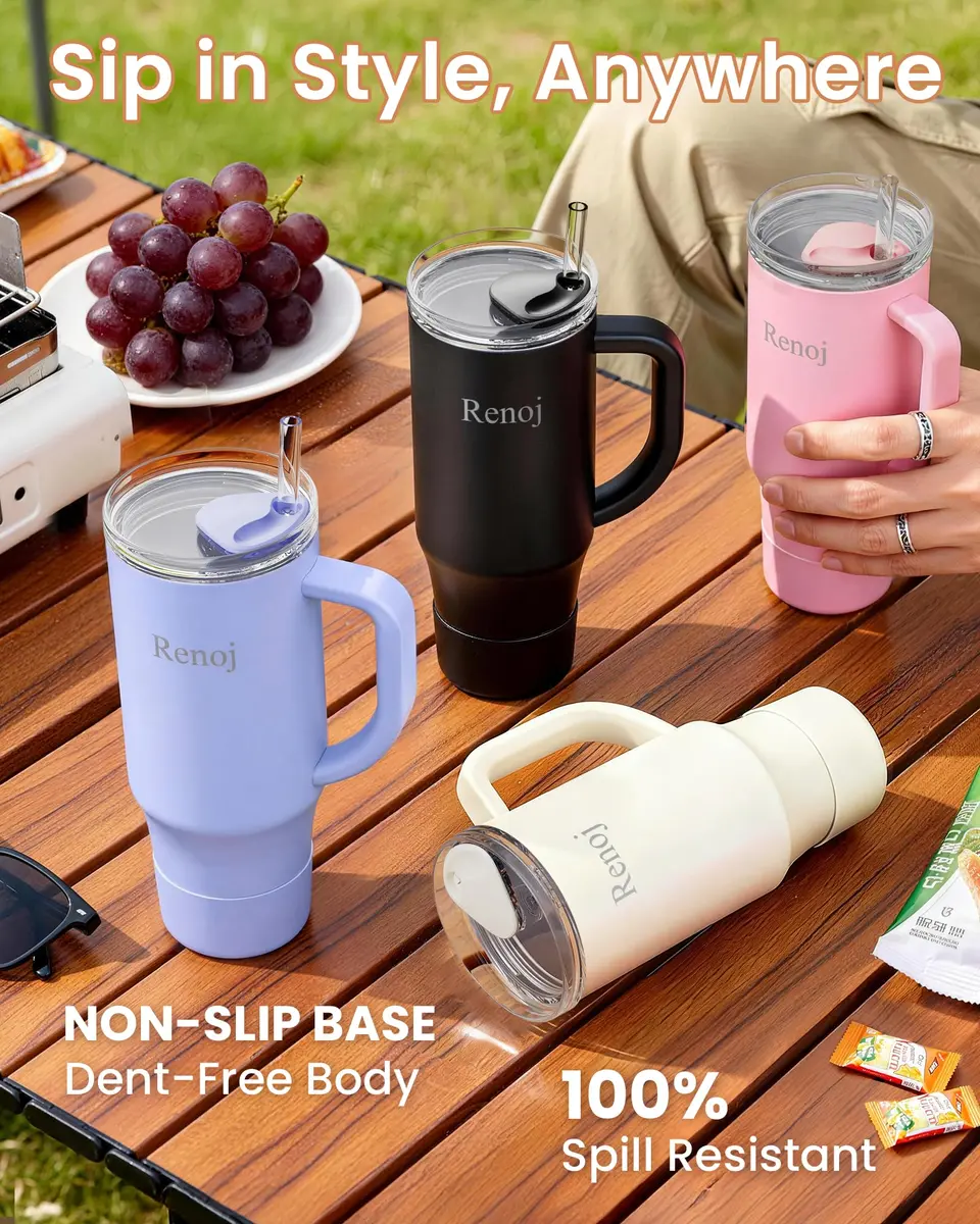 Renoj Insulated Mug 32 oz | Spill-Resistant Travel Water Bottle for Hot & Cold Drinks - view 7