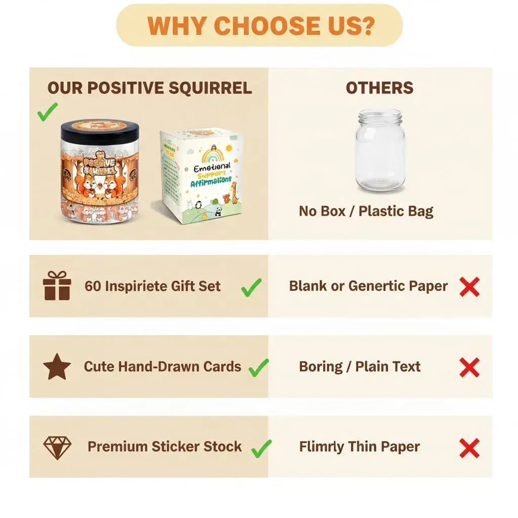 DEARMINE Positive Squirrel Jar with 60 Daily Affirmation Cards | Cute Squirrel Christmas Decor - view 7