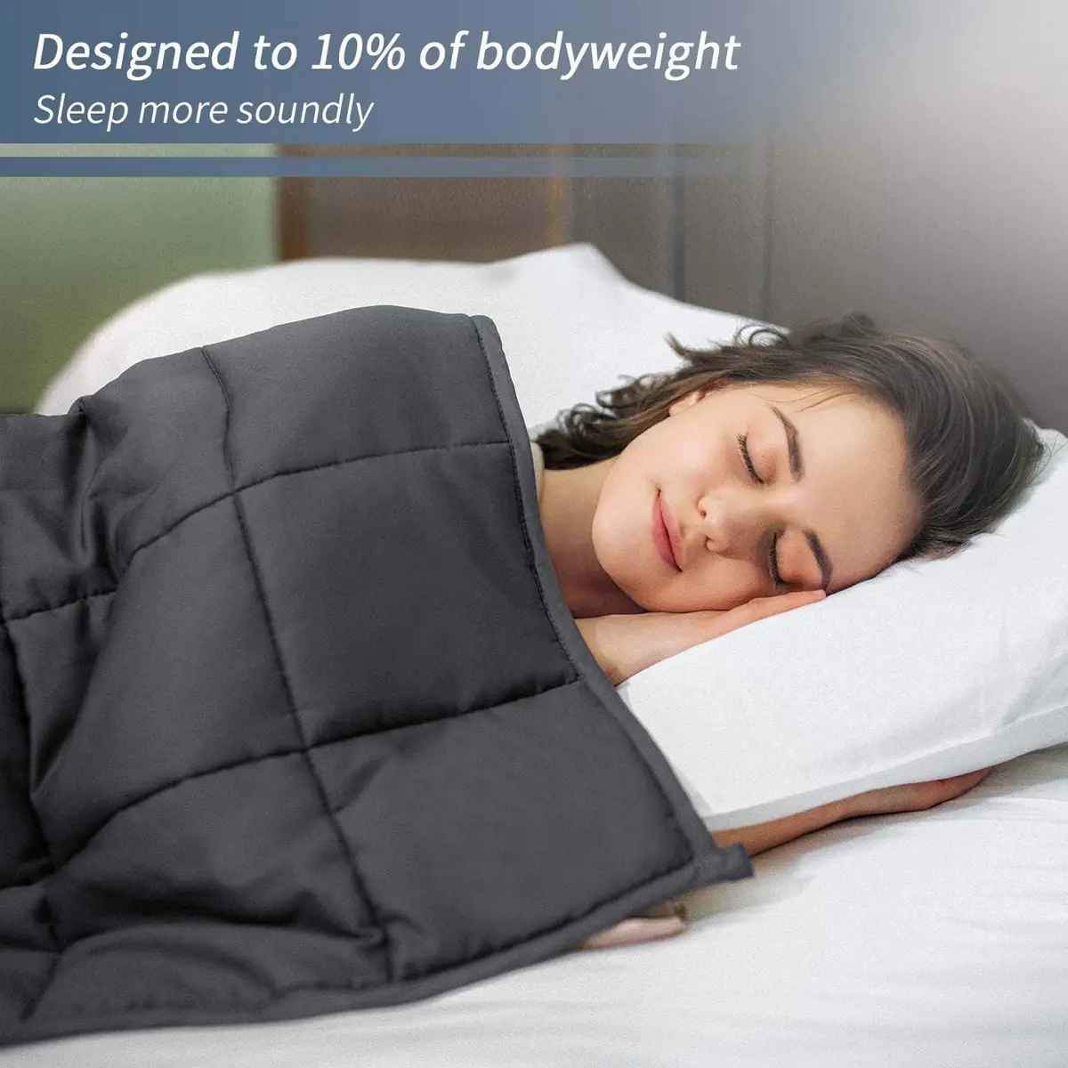 HOELLL Weighted Blanket 10lbs 48"x72" | Full Size for Adults, Breathable Cotton - view 2