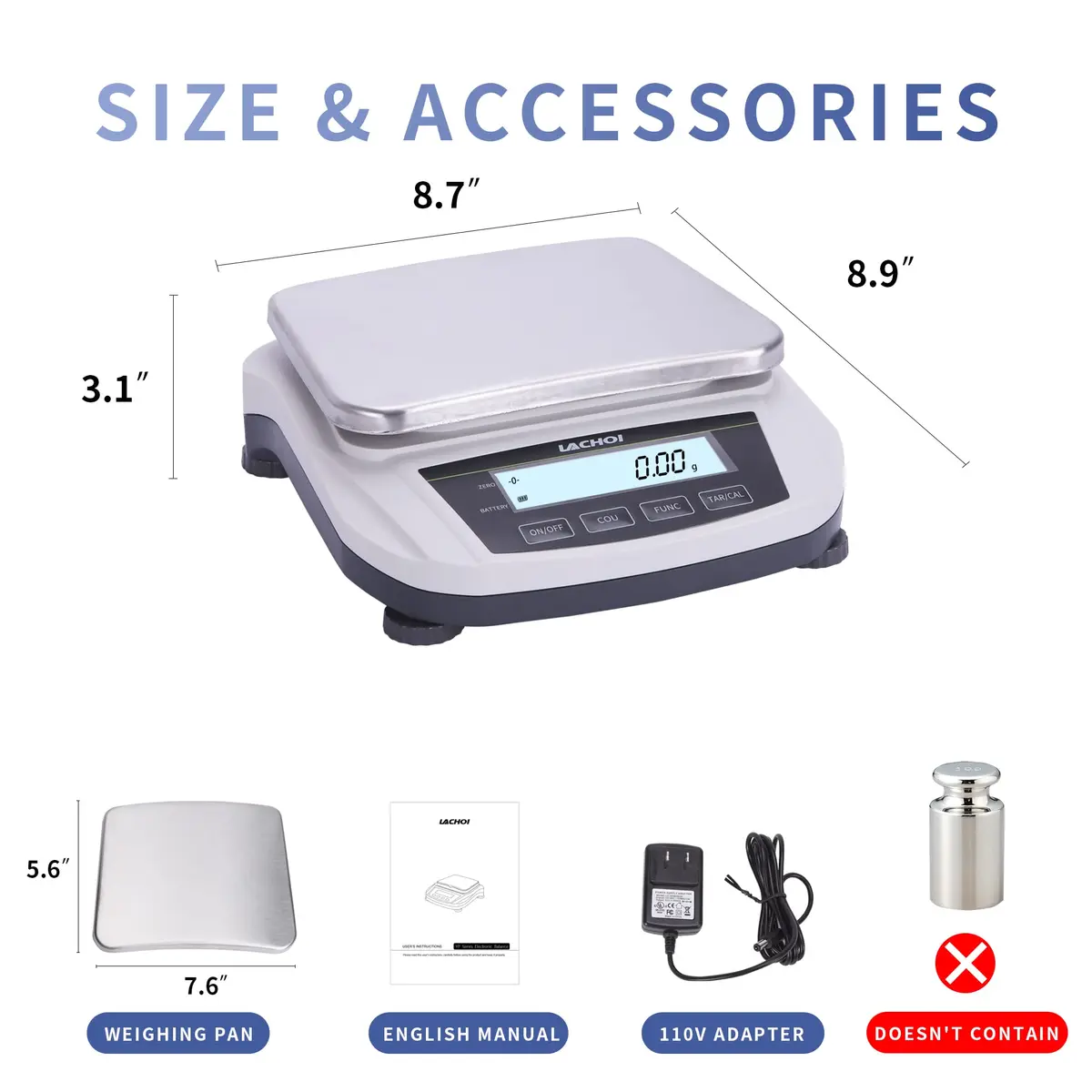 LACHOI Lab Scale 0.01g*5000g | Precision Laboratory Balance with LCD Display - view 2