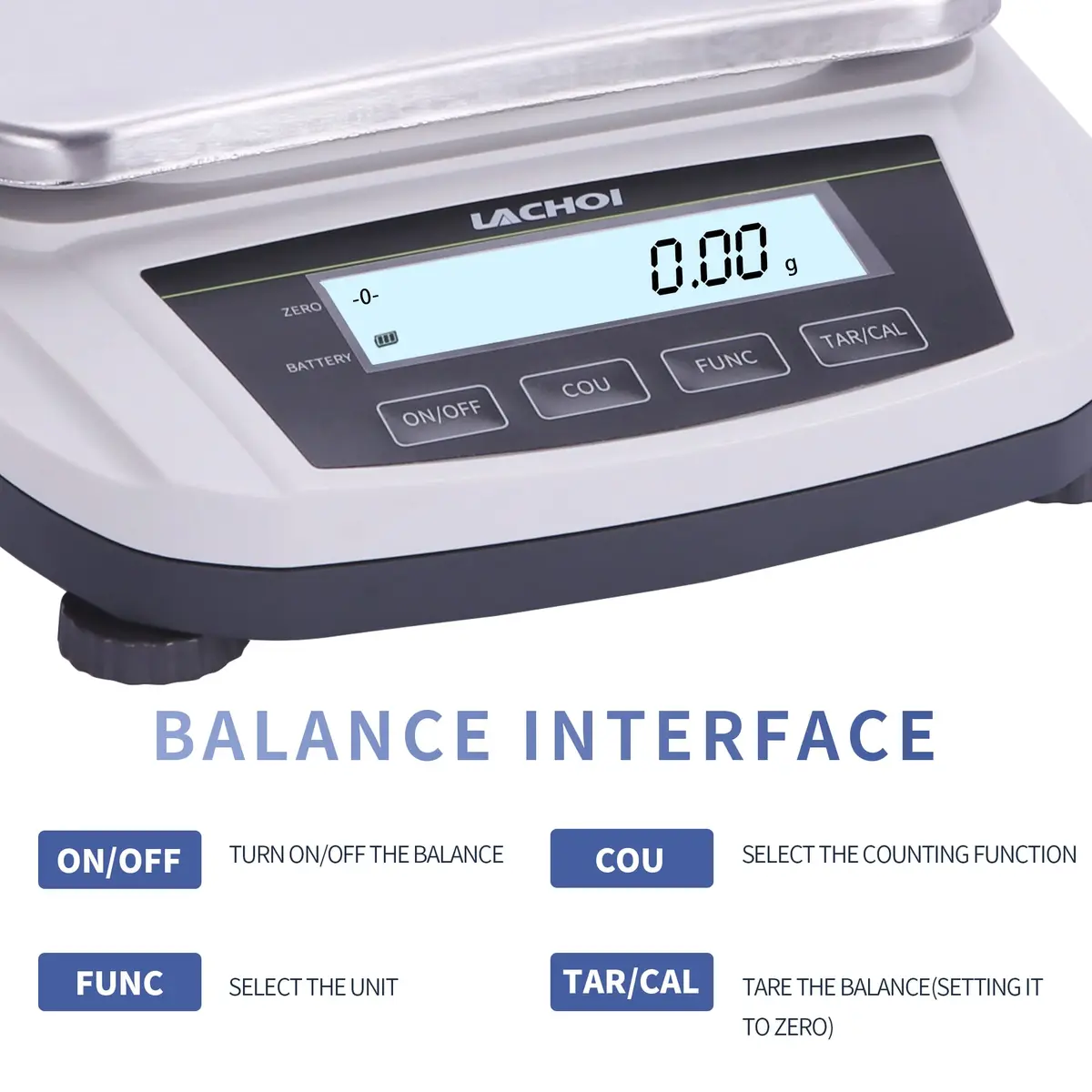 LACHOI Lab Scale 0.01g*5000g | Precision Laboratory Balance with LCD Display - view 3