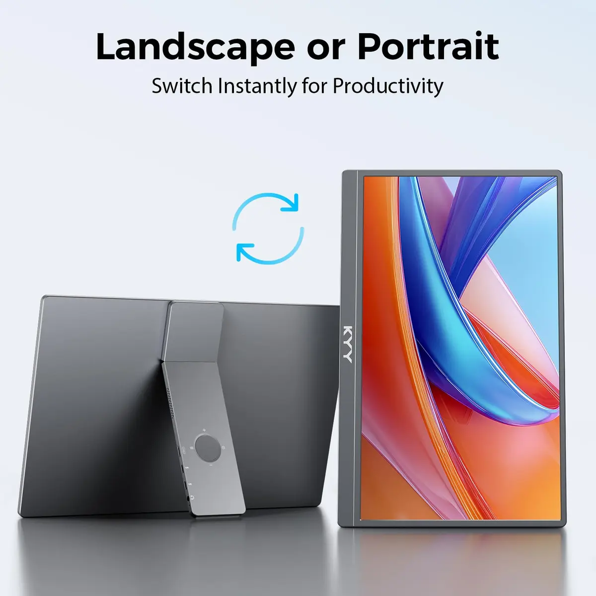 KYY 15.6" FHD Portable Monitor with Built-in Stand | 1920x1080 IPS Display - view 2