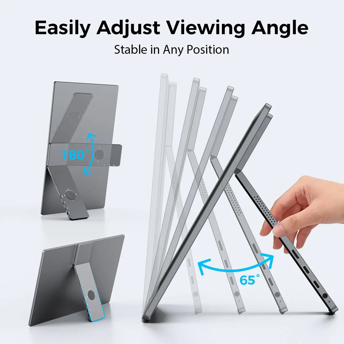 KYY 15.6" FHD Portable Monitor with Built-in Stand | 1920x1080 IPS Display - view 4