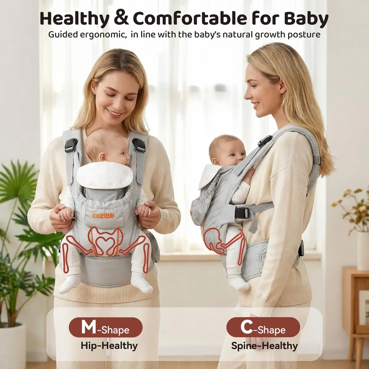 CoziBB Baby Carrier 3-in-1 with Air Cushion Waist Belt | Ergonomic Newborn to Toddler Support (70-120 chars) - view 4